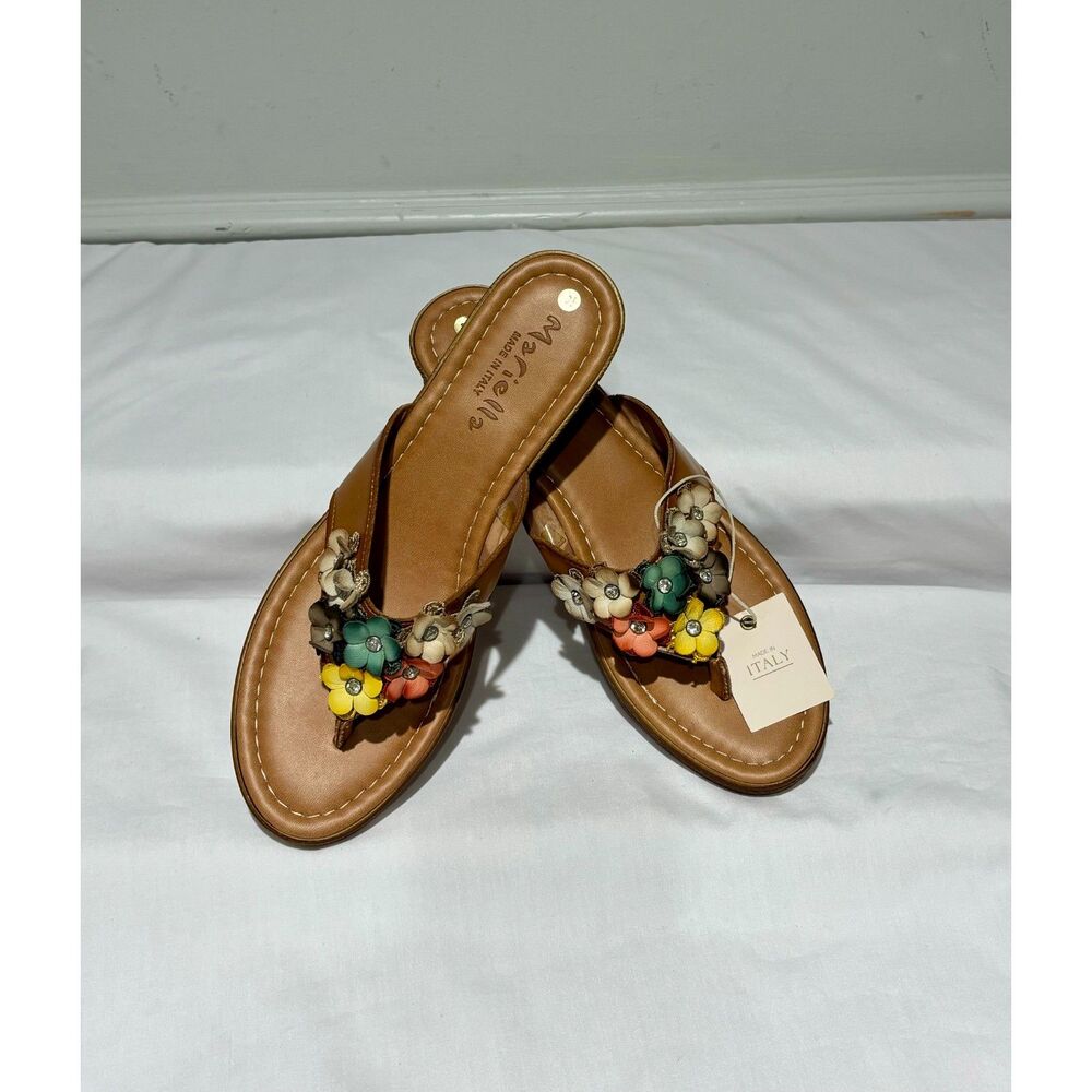 NWT Mariella Floral Wedge Sandals  Size 9.5